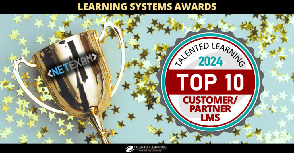 2024 Talented Learning award banner NetExam Best Customer Partner LMS